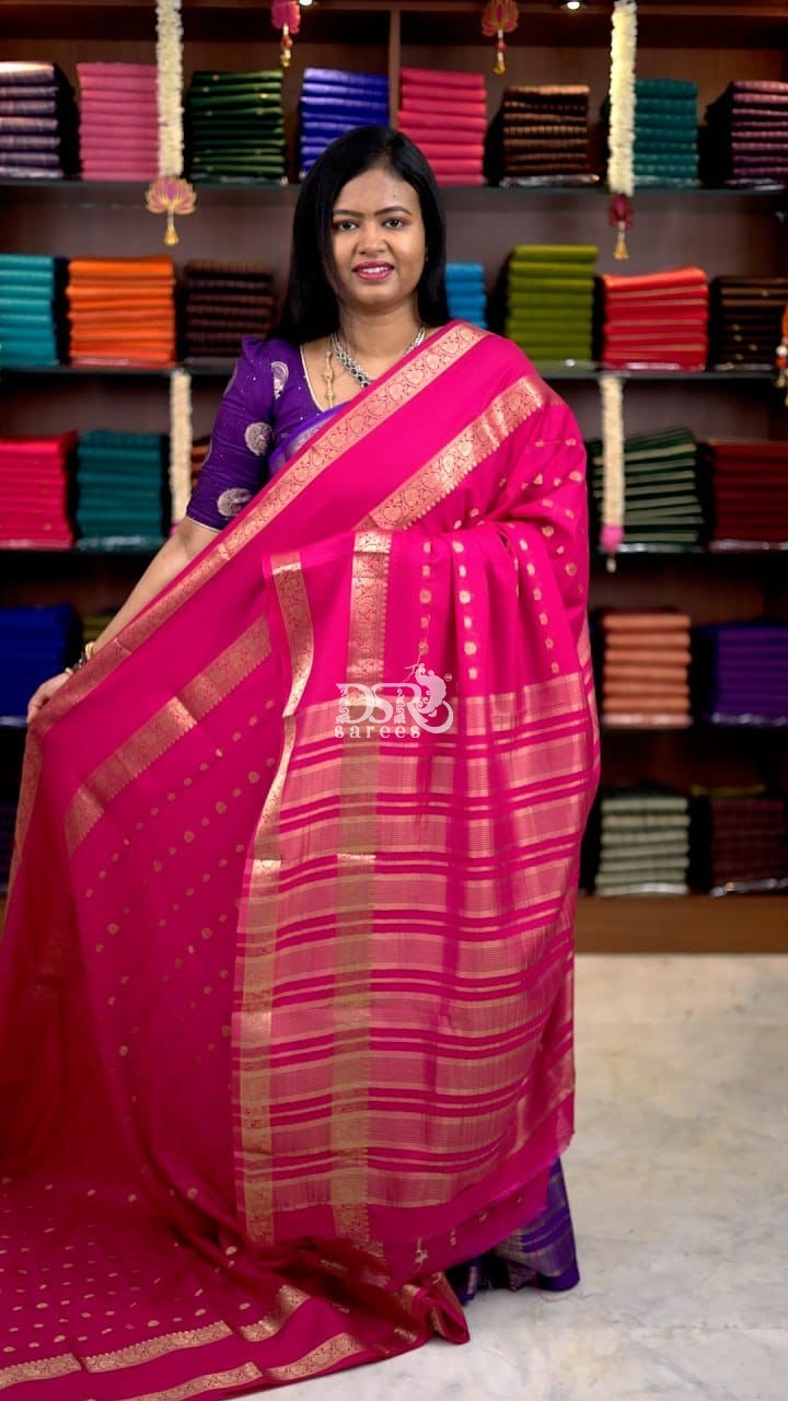 Semi Mysore Crepe Silk Saree