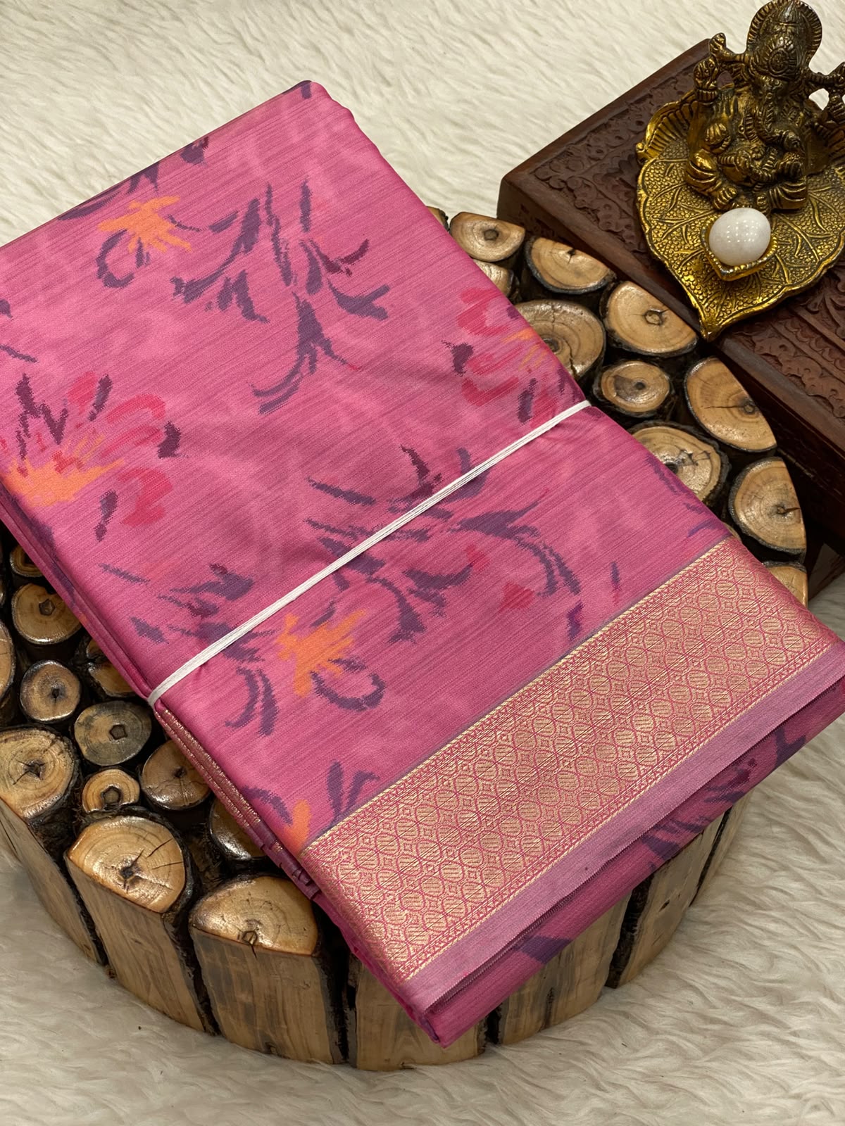 Small Border Printed Silk Sarees