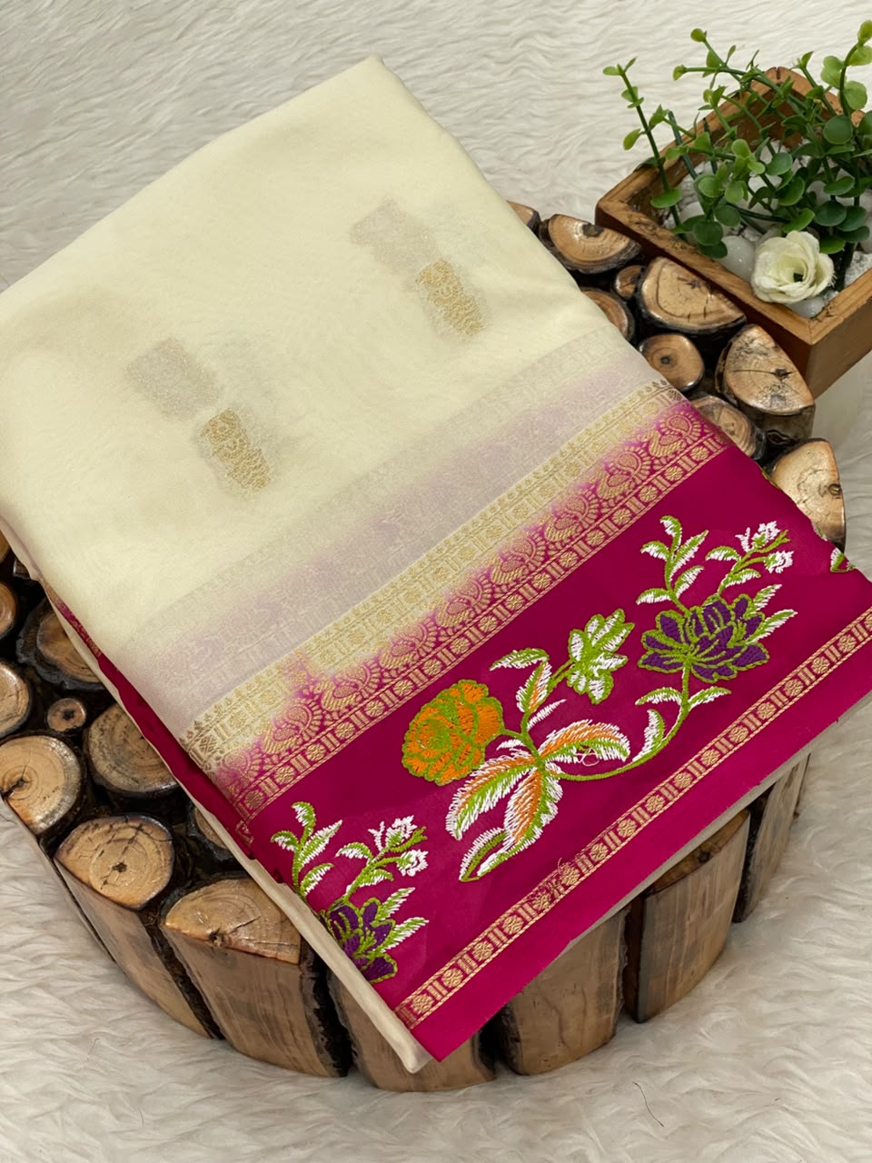 Embroided Mysore Crepe Silk