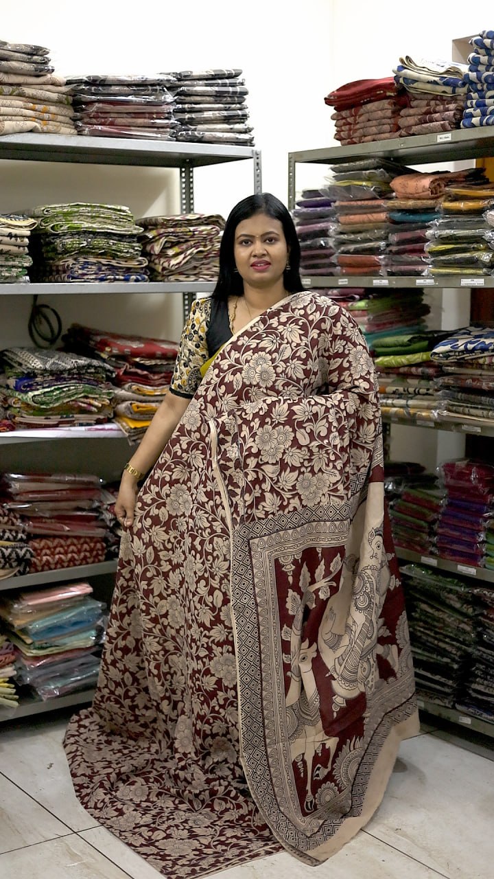 60s Count Premium Kalamkari Cotton Saree