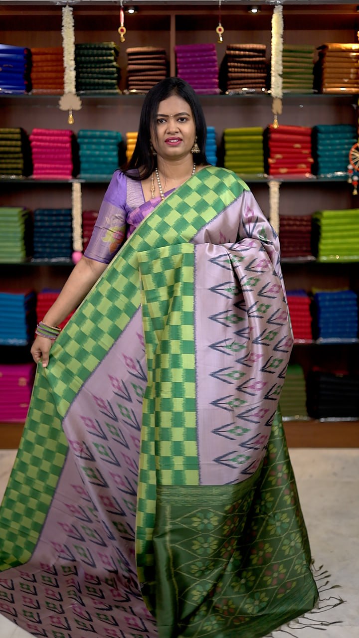 Pochampally Printed Italian Silk Saree