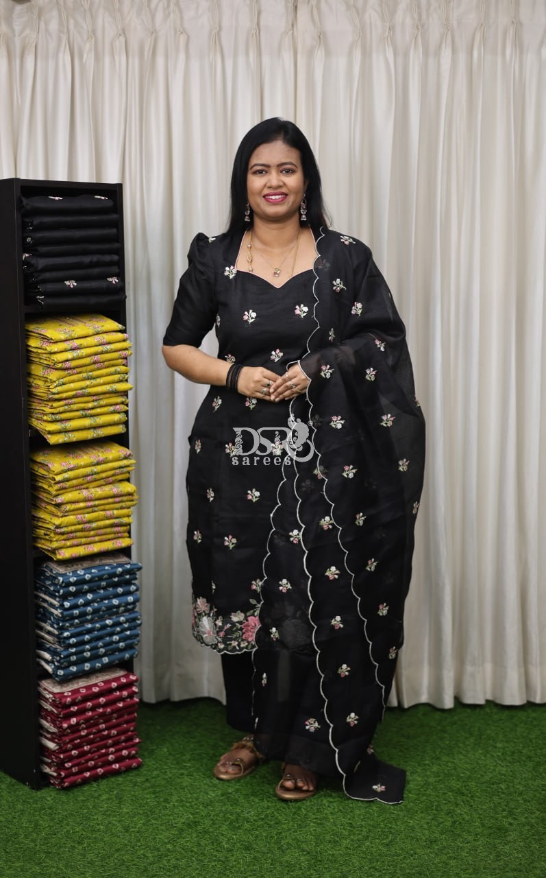 Kota net salwar with embroidery