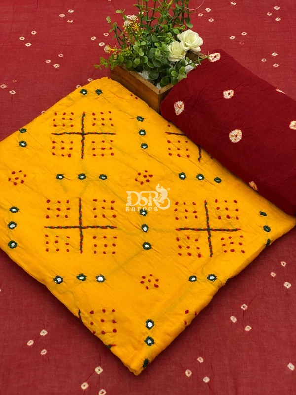 Bhandhini with mirror suit