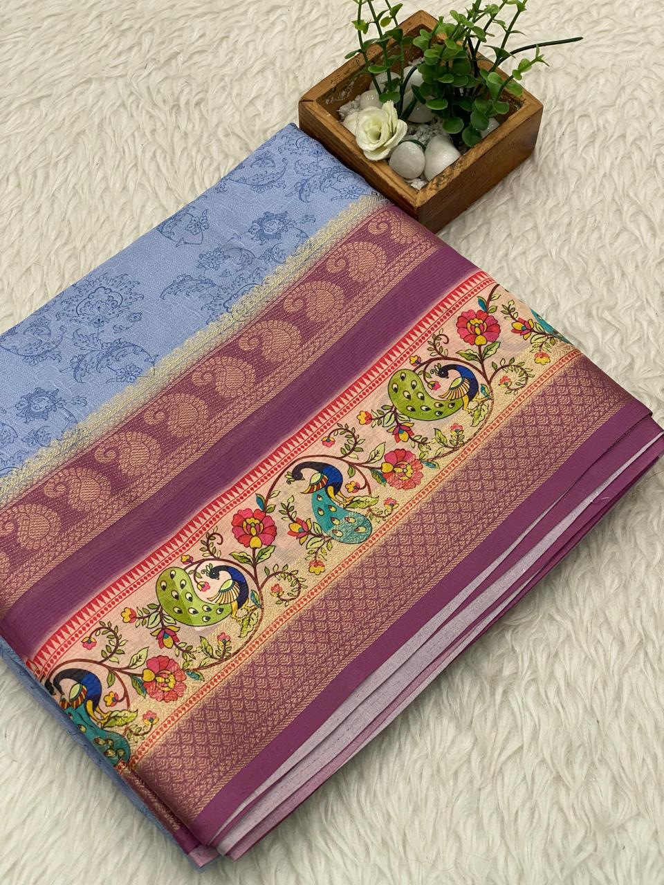 Viscose Chiffon Sarees -vol3