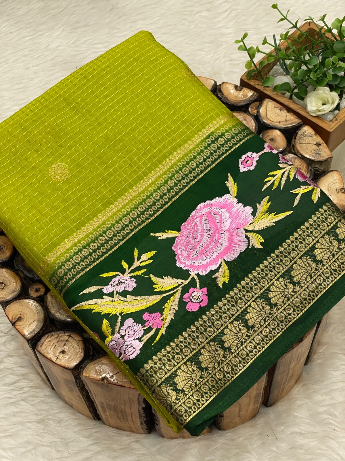 Embroided Mysore Crepe Silk