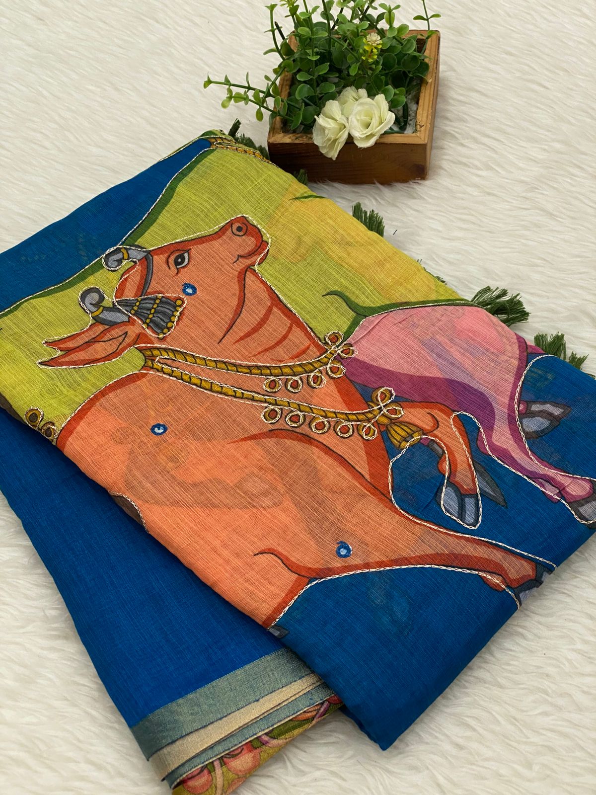 Mirror Work Chanderi Sico Sarees