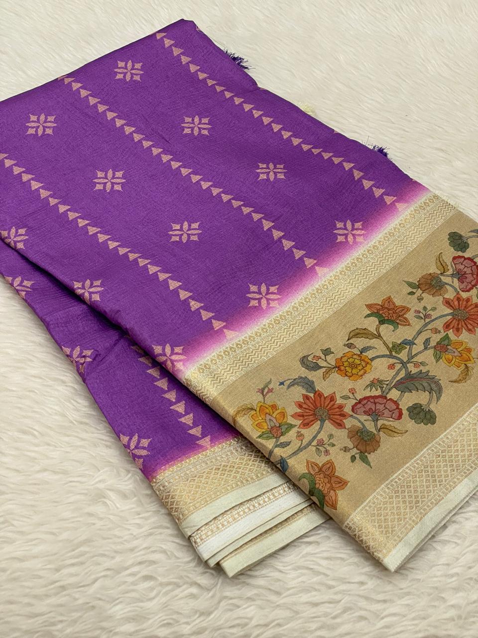 Crushed silk Saree