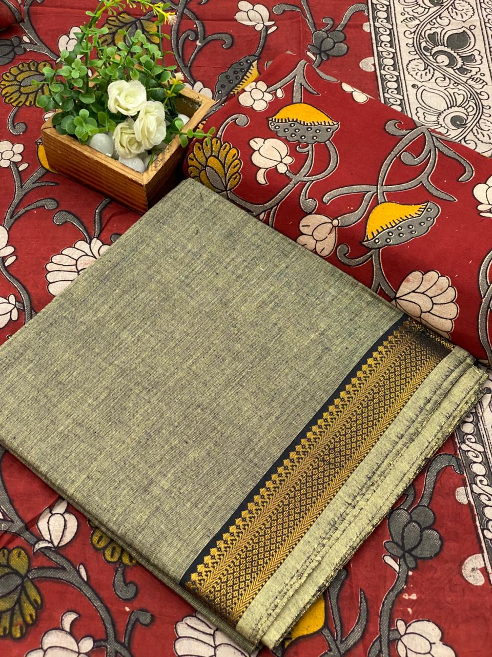 Mangalagiri Cotton Sets With Kalamkari