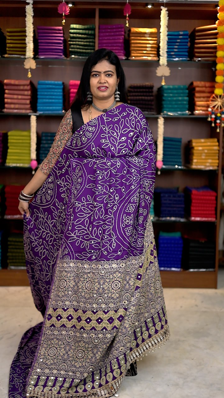 Art Modal With Original Mirror work Saree