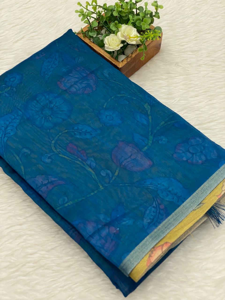 Chanderi sico Saree