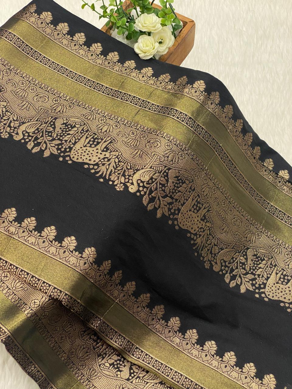 Viscose Crepe Silk Saree- Vol1