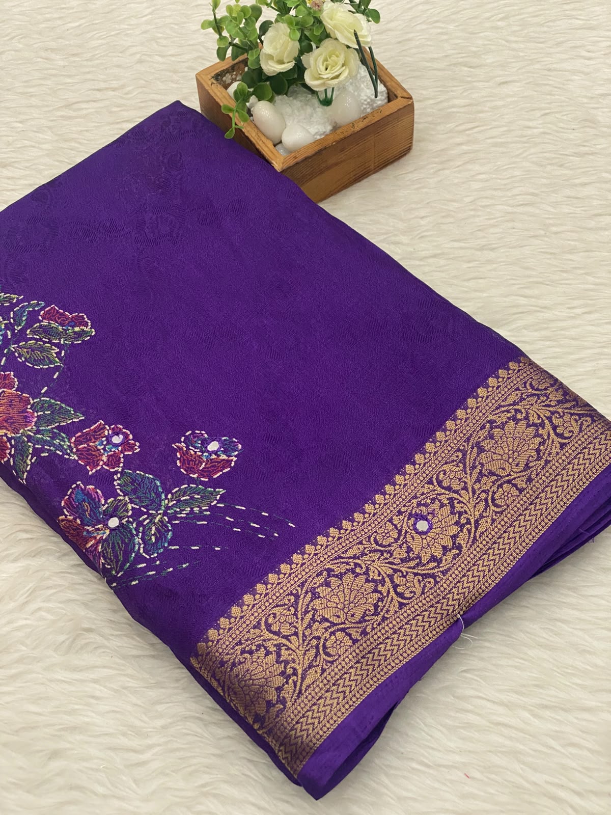 Viscose Chiffon Saree