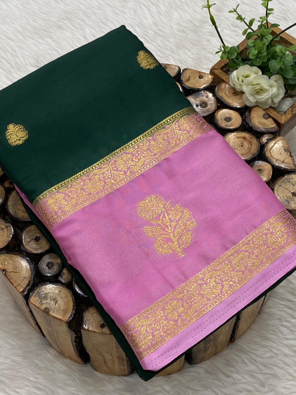 Premium Mysore Crepe Silk Sarees