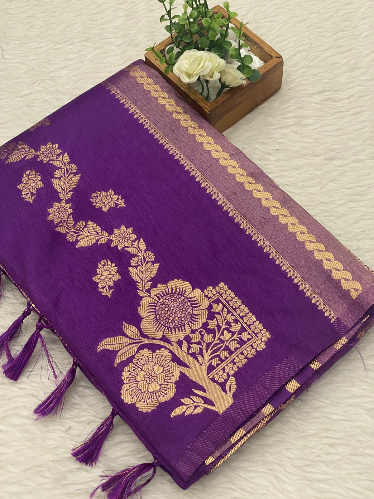 Viscose Crepe Silk Sarees