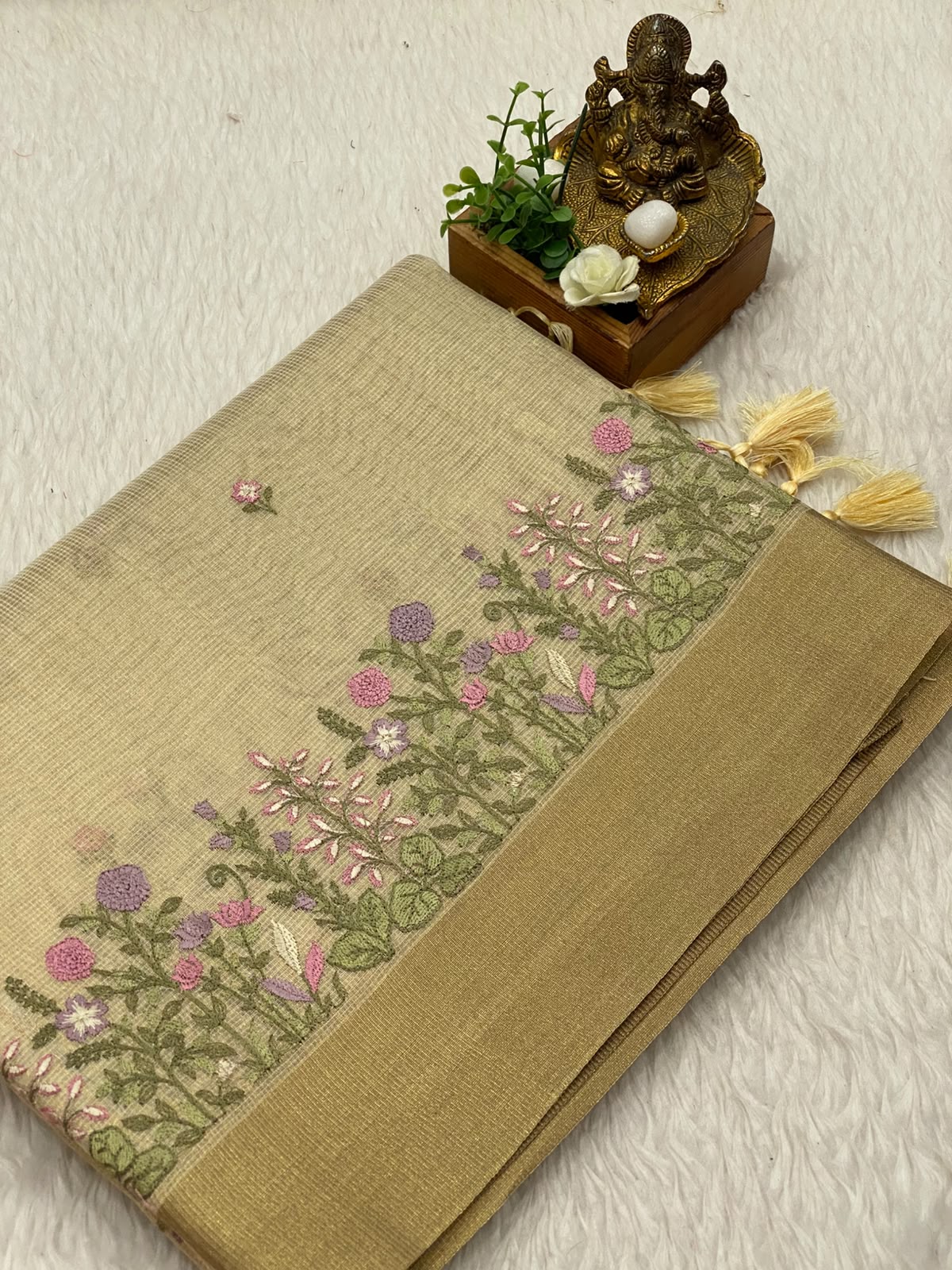 Kota Net Embroidery  Saree