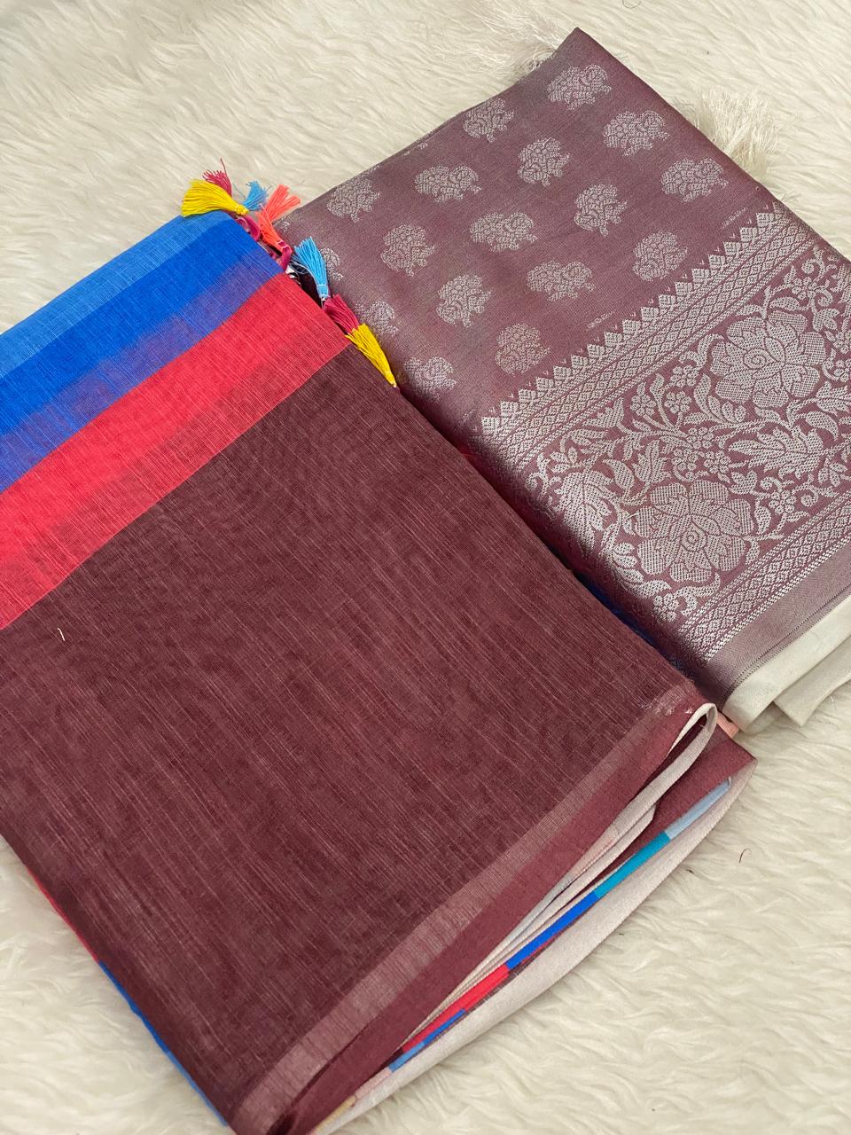 999 - Linen Kanchi Tissue Combo Saree