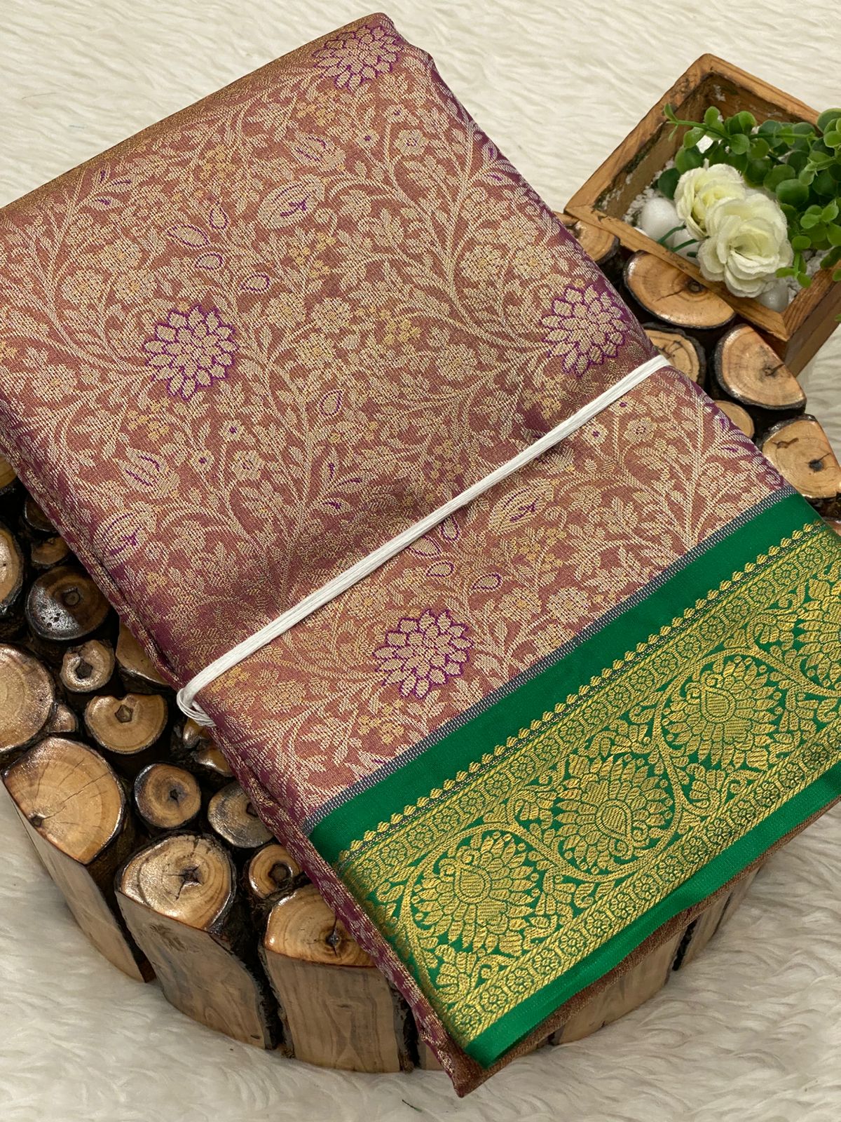 Tissue Chinna Border Bridal Sarees