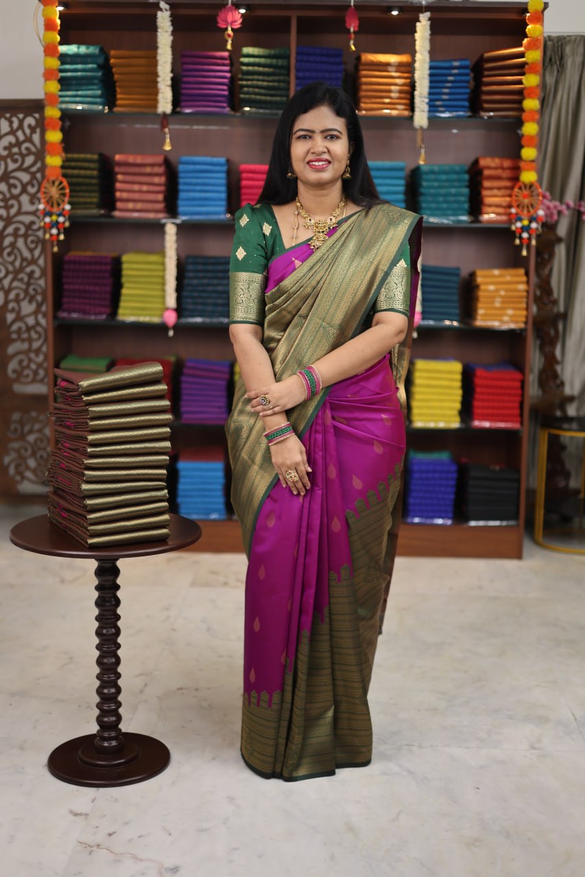 Aeroplane Kanchi Semi Silk Saree