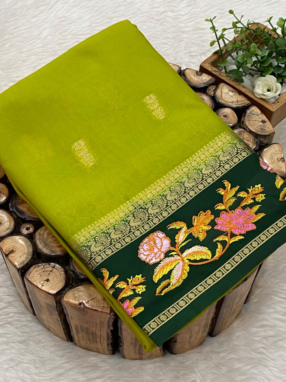 Embroided Mysore Crepe Silk
