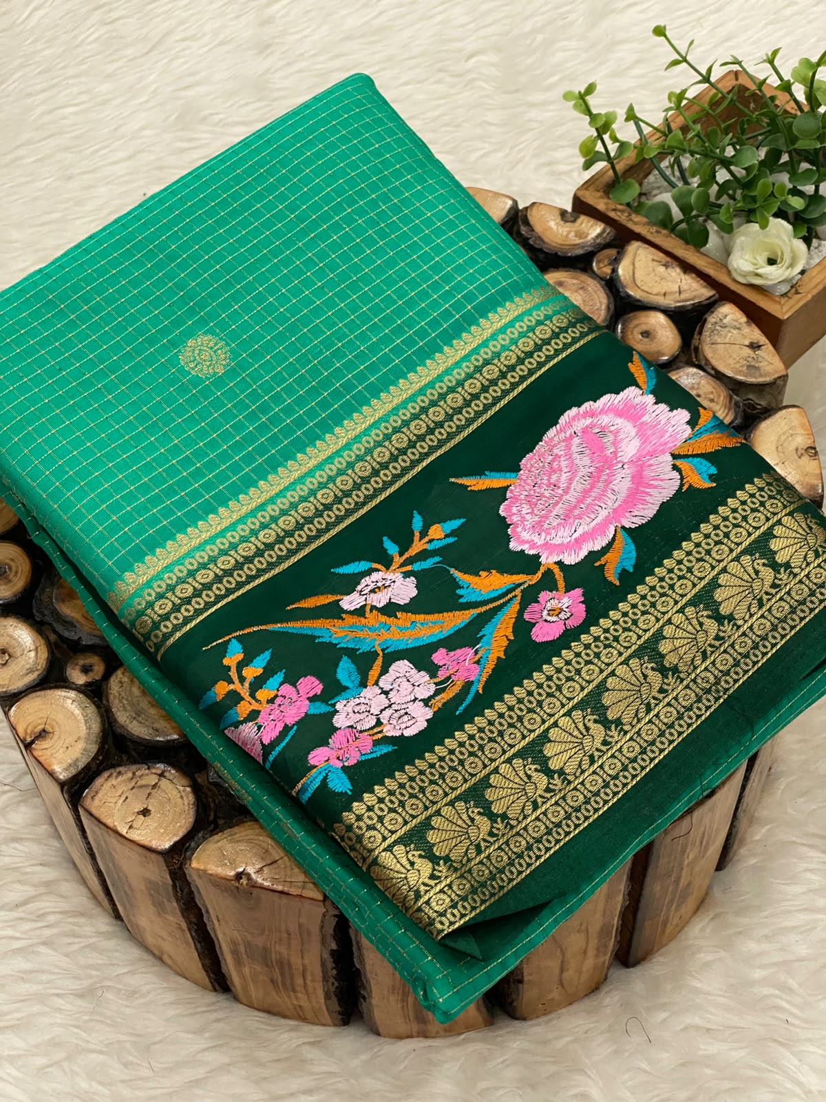 Embroided Mysore Crepe Silk