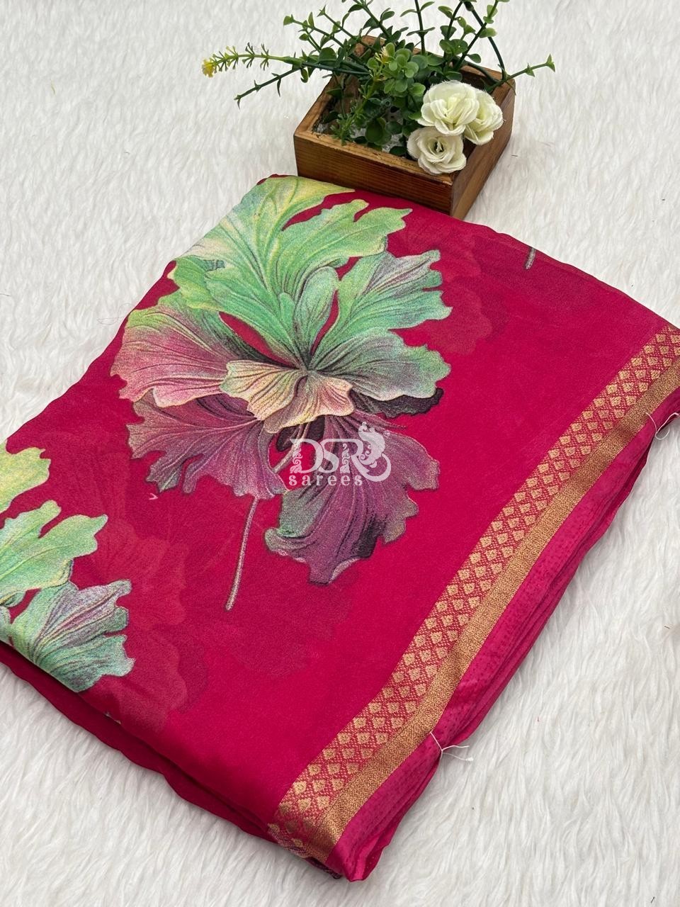 Viscose Chiffon Sarees - vol1