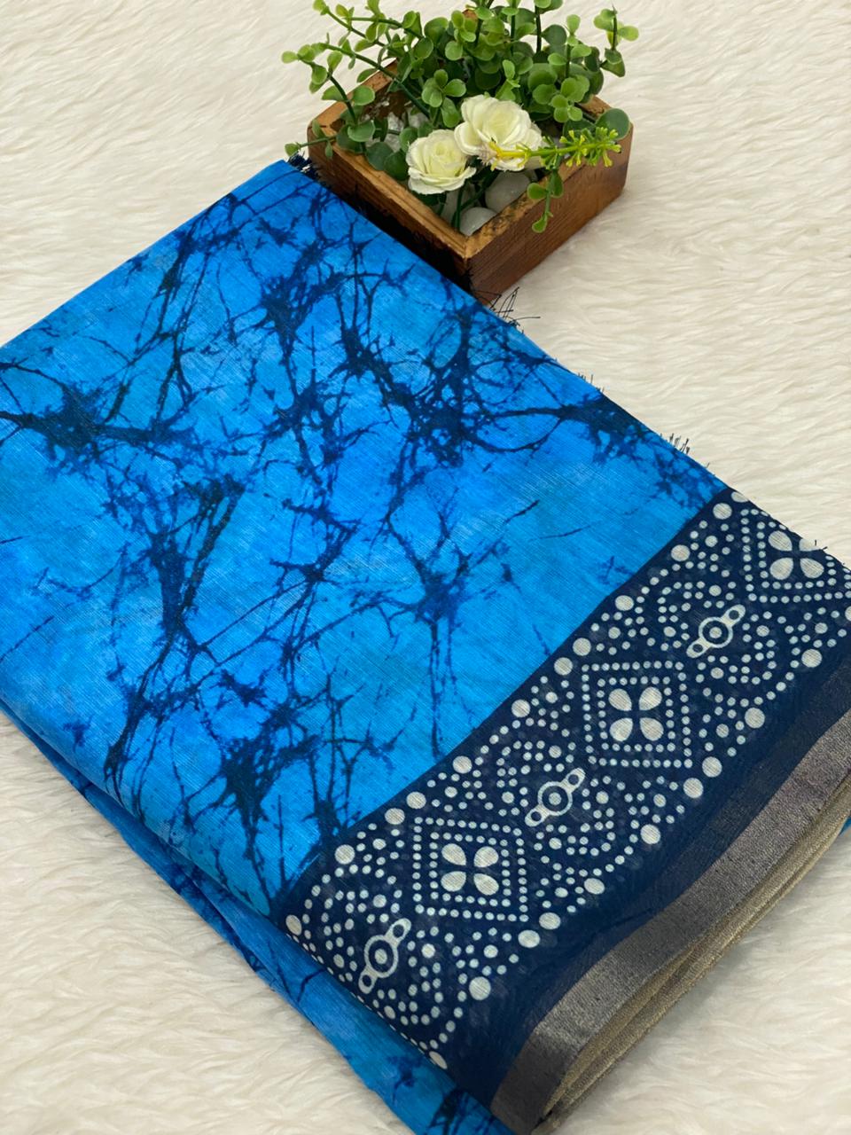 Chanderi sico Saree