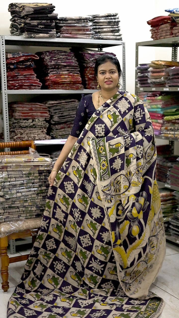 60s Count Premium Kalamkari Cotton Saree