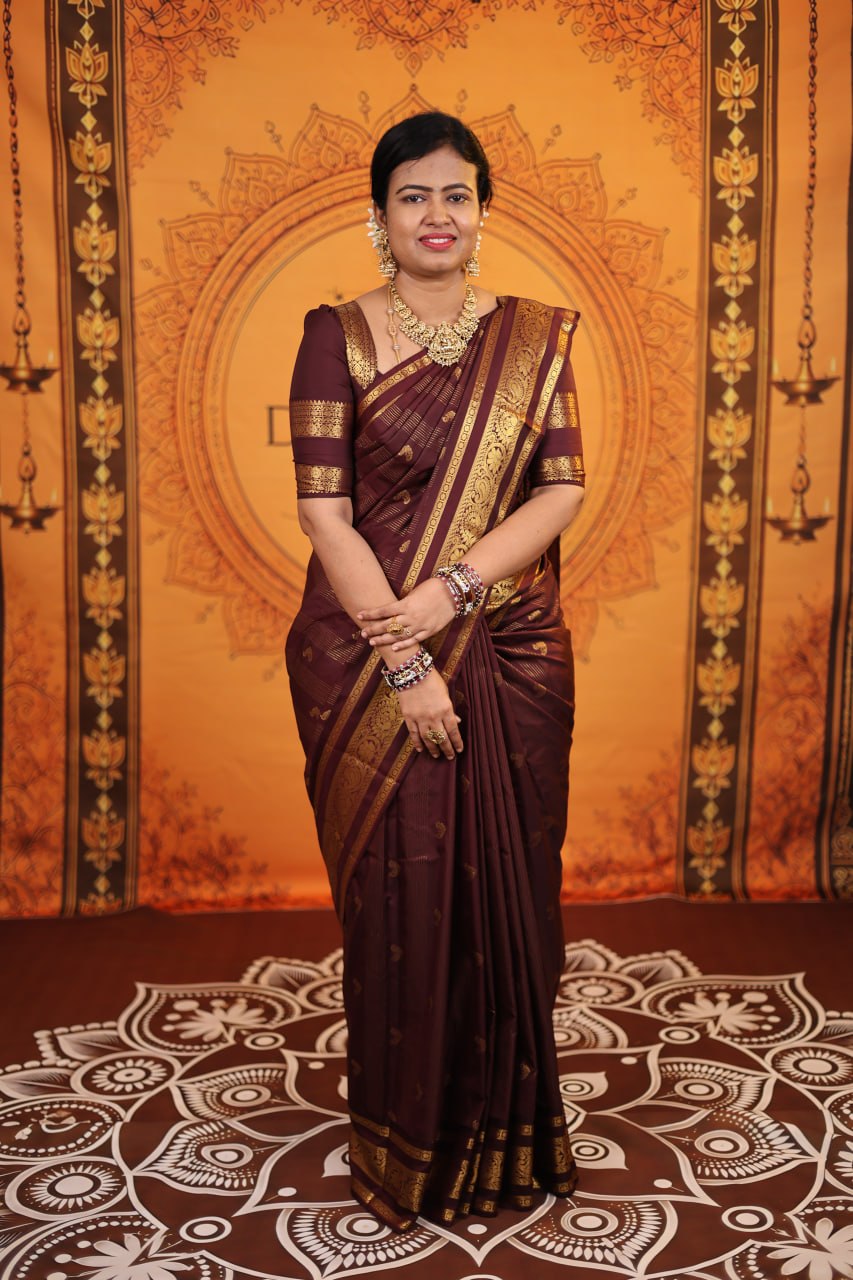 Chocolate Brown Bridal Sarees