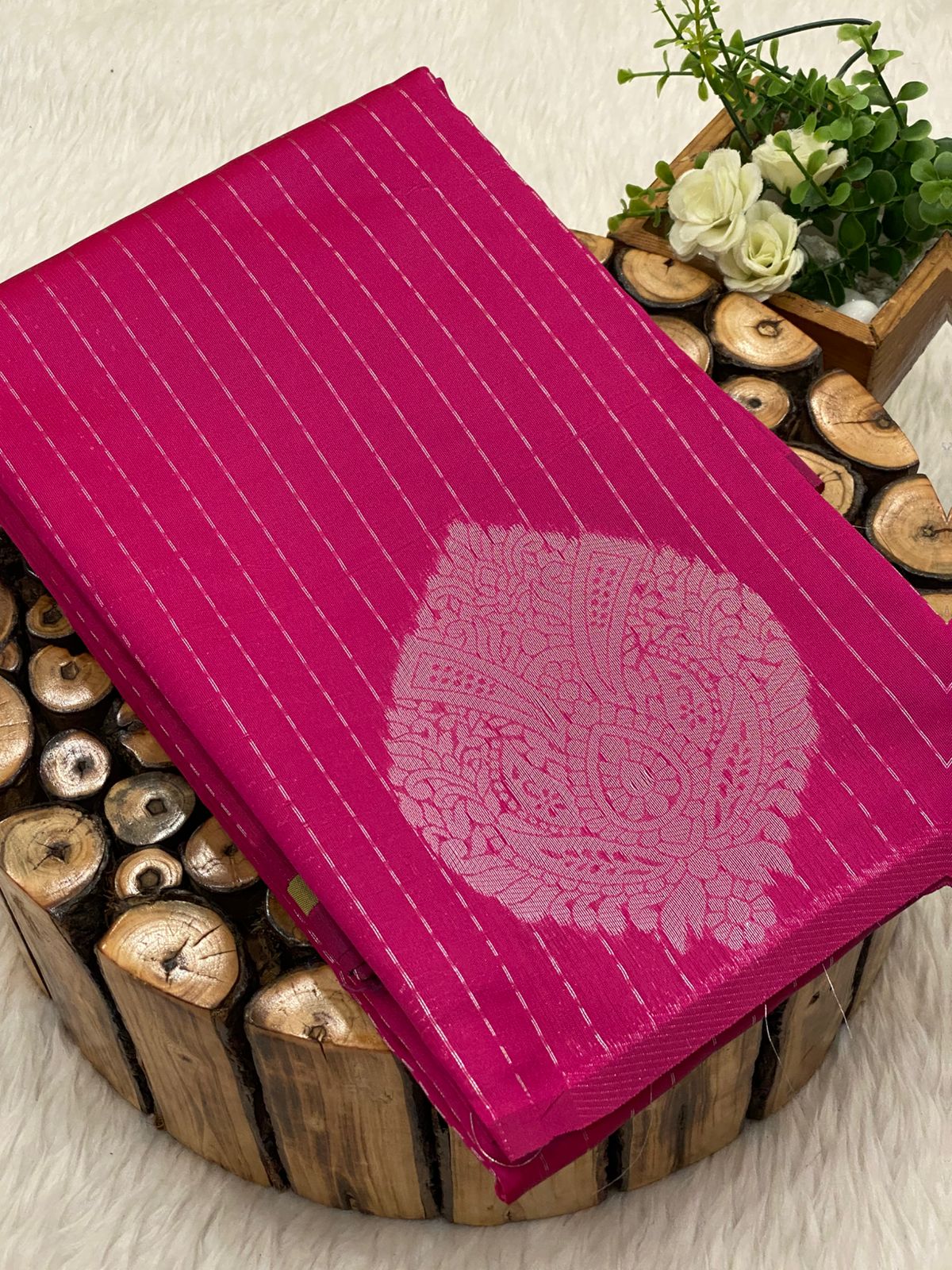 Borderless Embose Soft Silk Sarees