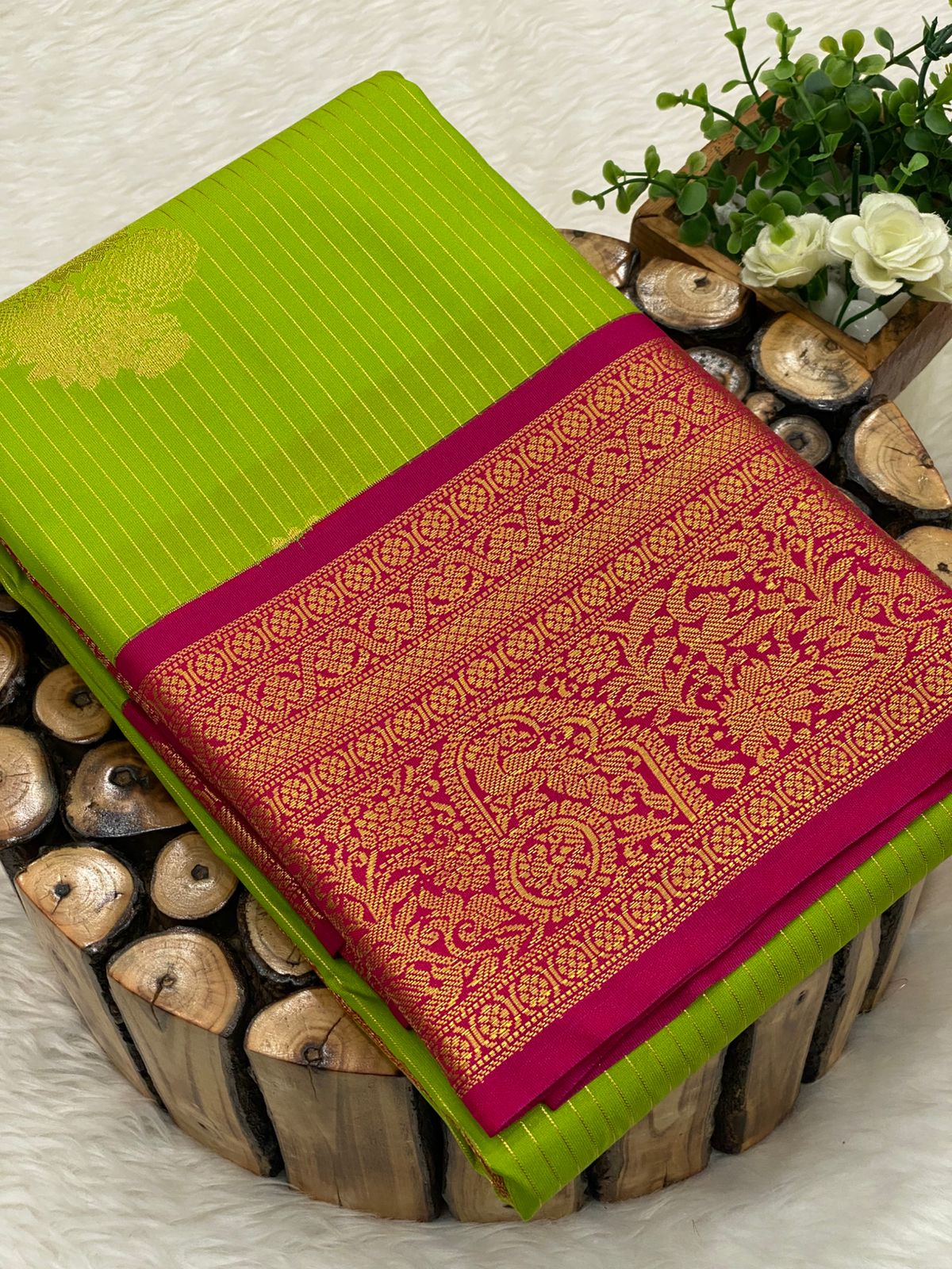 Premium Kanchi Korvai Border Saree