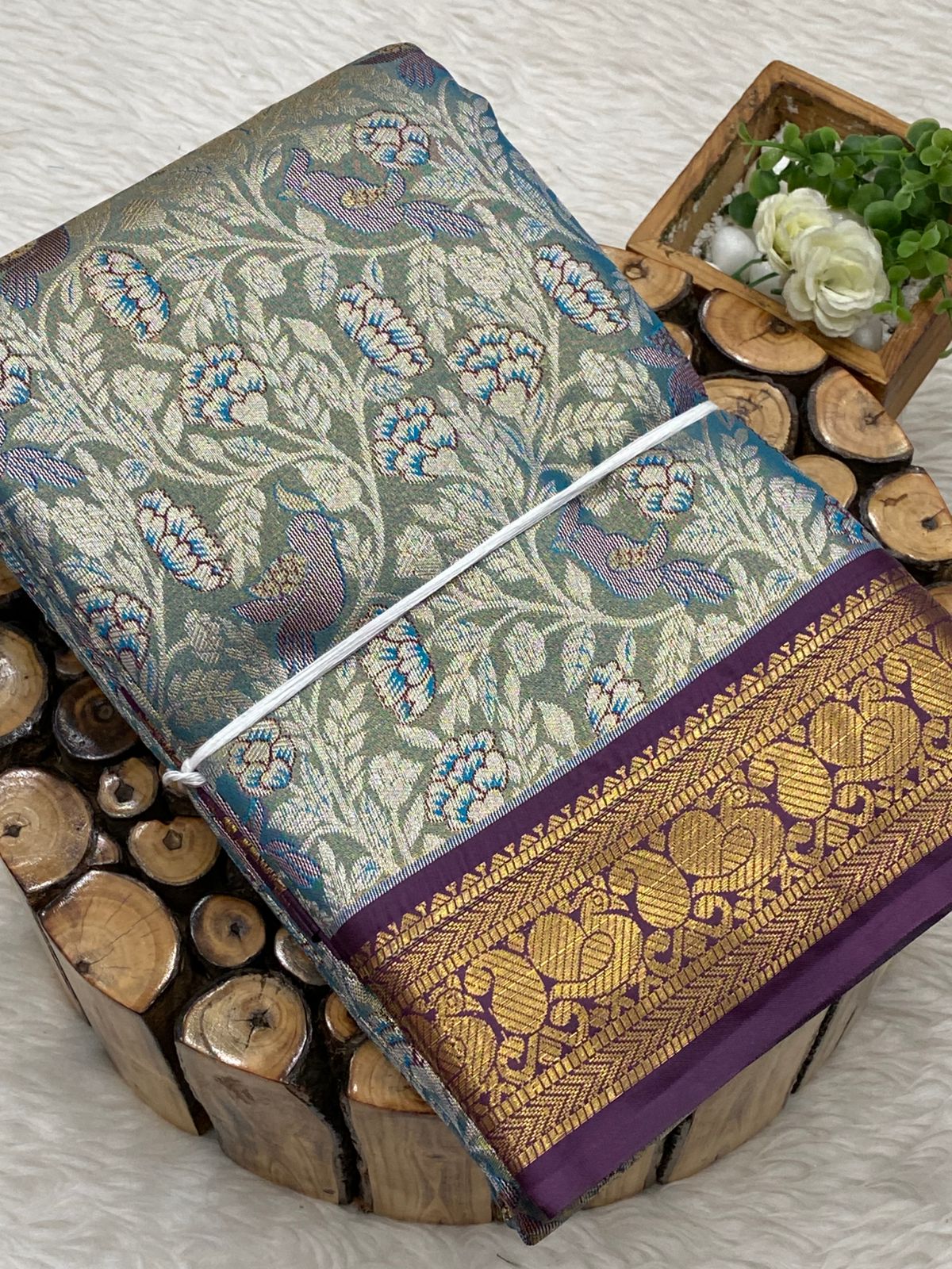Tissue Chinna Border Bridal Sarees