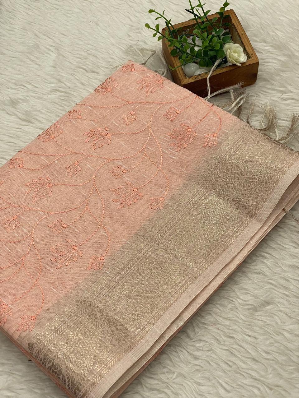 Kota Net Embroidery  Saree