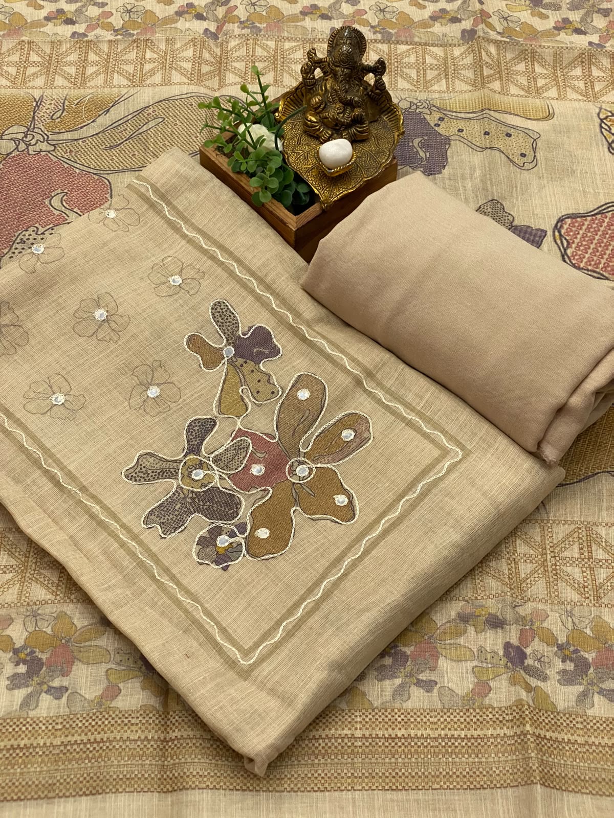 Khadi Cotton With Foil Mirror Work Salwar