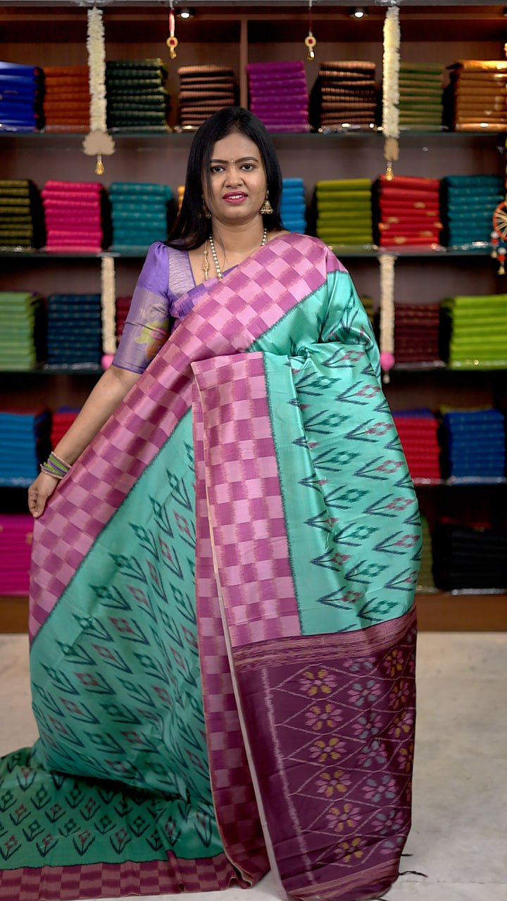 Pochampally Printed Italian Silk Saree