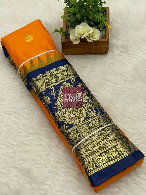 Semi Gadwal Border Sarees