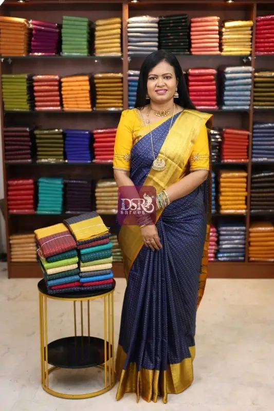Pooja Dots Semi Silk