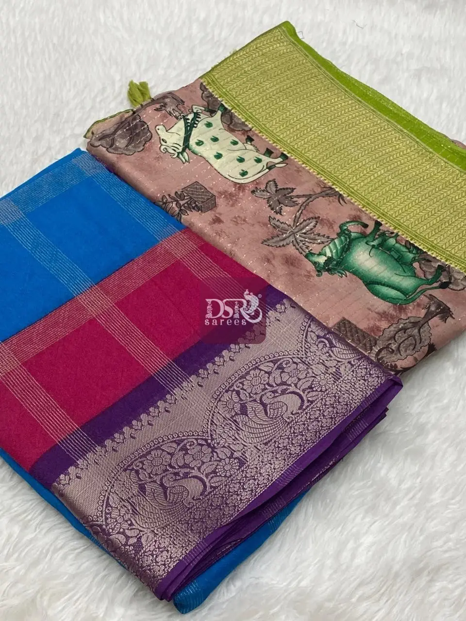 Tissue Dola Sarees + Viscose Chiffon