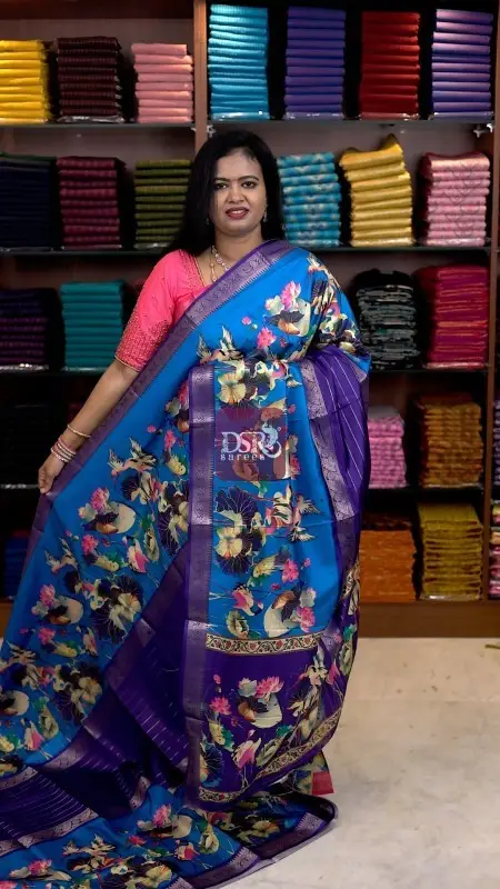 Digital Print Dola Crepe Saree