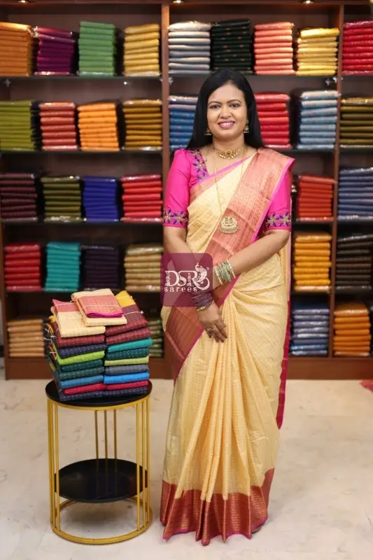 Pooja Dots Semi Silk