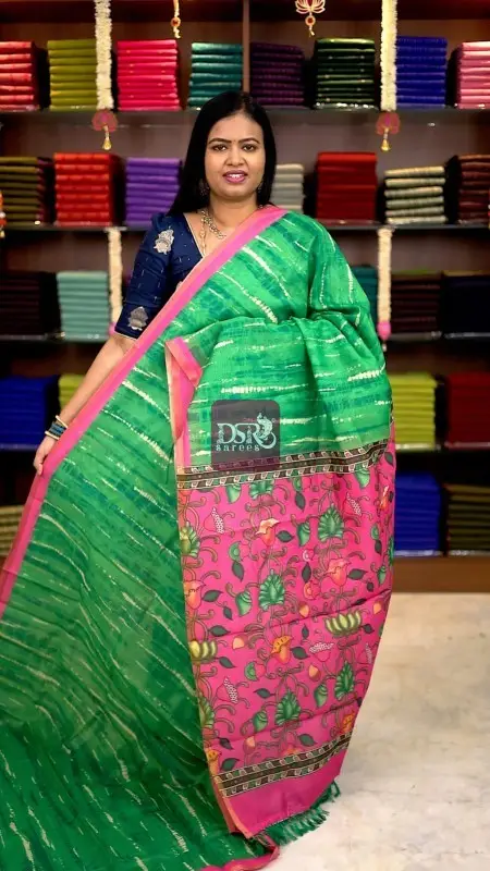 Kalamkari Chanderi Sico Saree