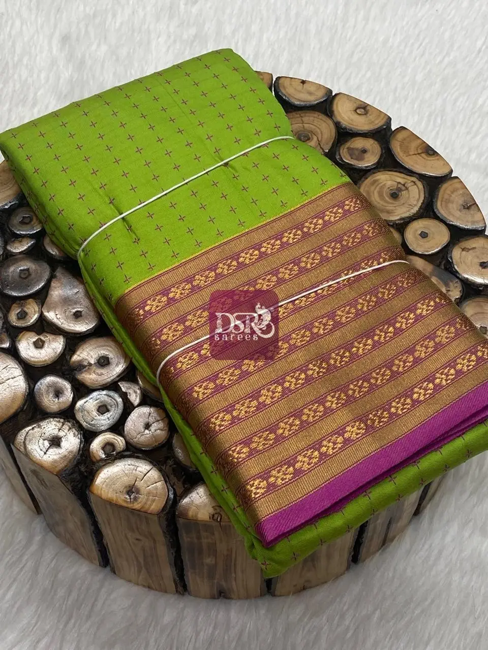 Pooja Dots Semi Silk