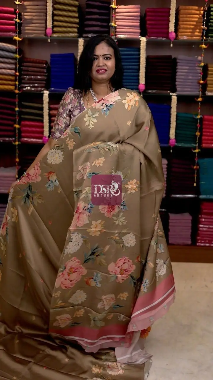 Digital Satin Silk Sarees