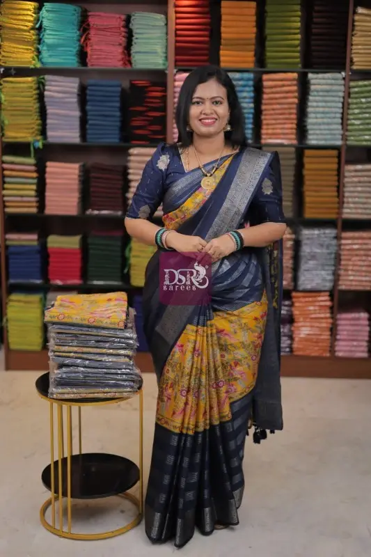 Kalamkari Viscose Chiffon Sarees
