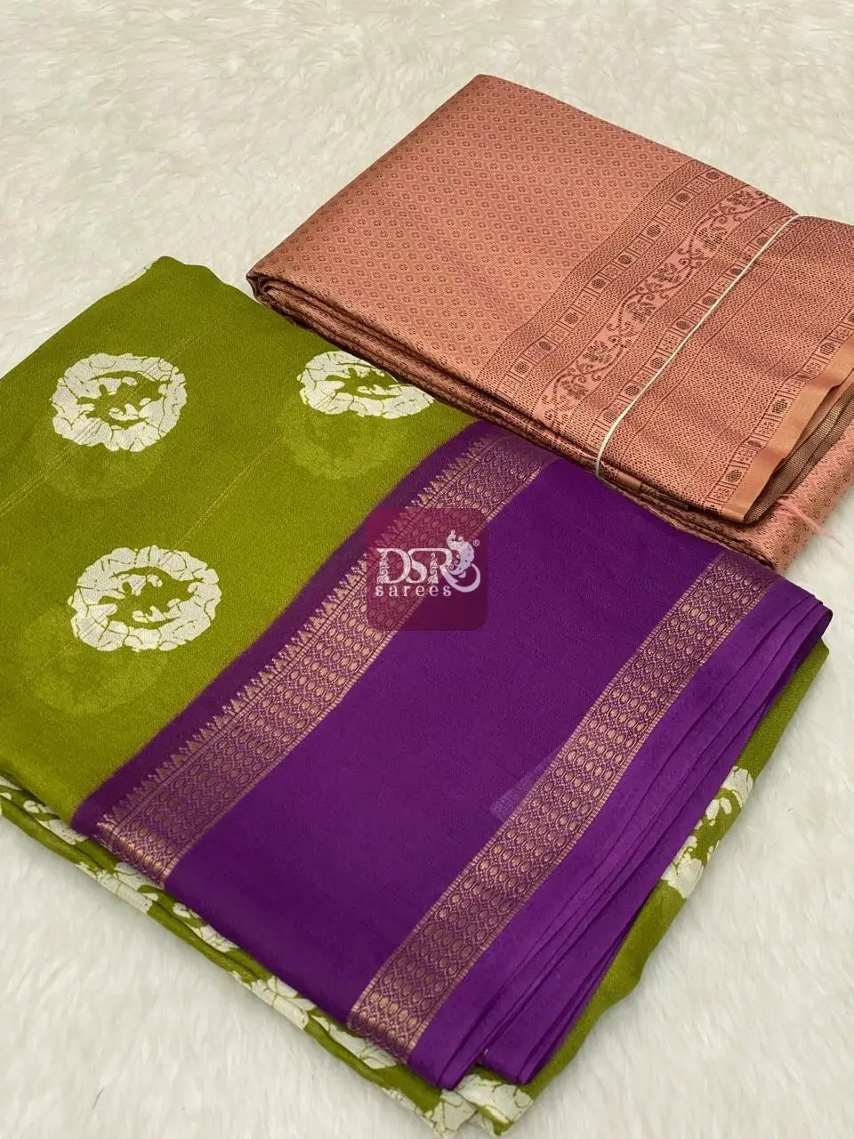 Viscose Chiffon Sarees + Free Saree