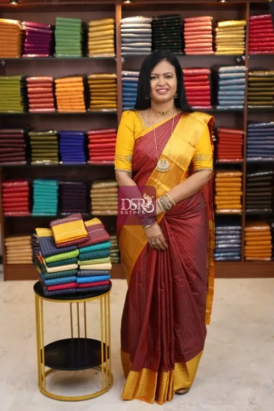 Pooja Dots Semi Silk
