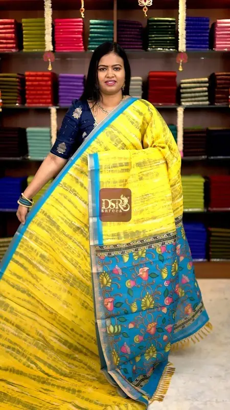 Kalamkari Chanderi Sico Saree