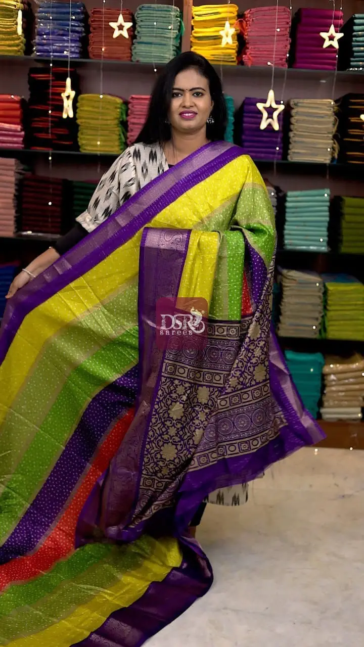 Rainbow Semi Dola Saree