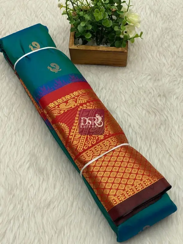 Semi Gadwal Border Sarees