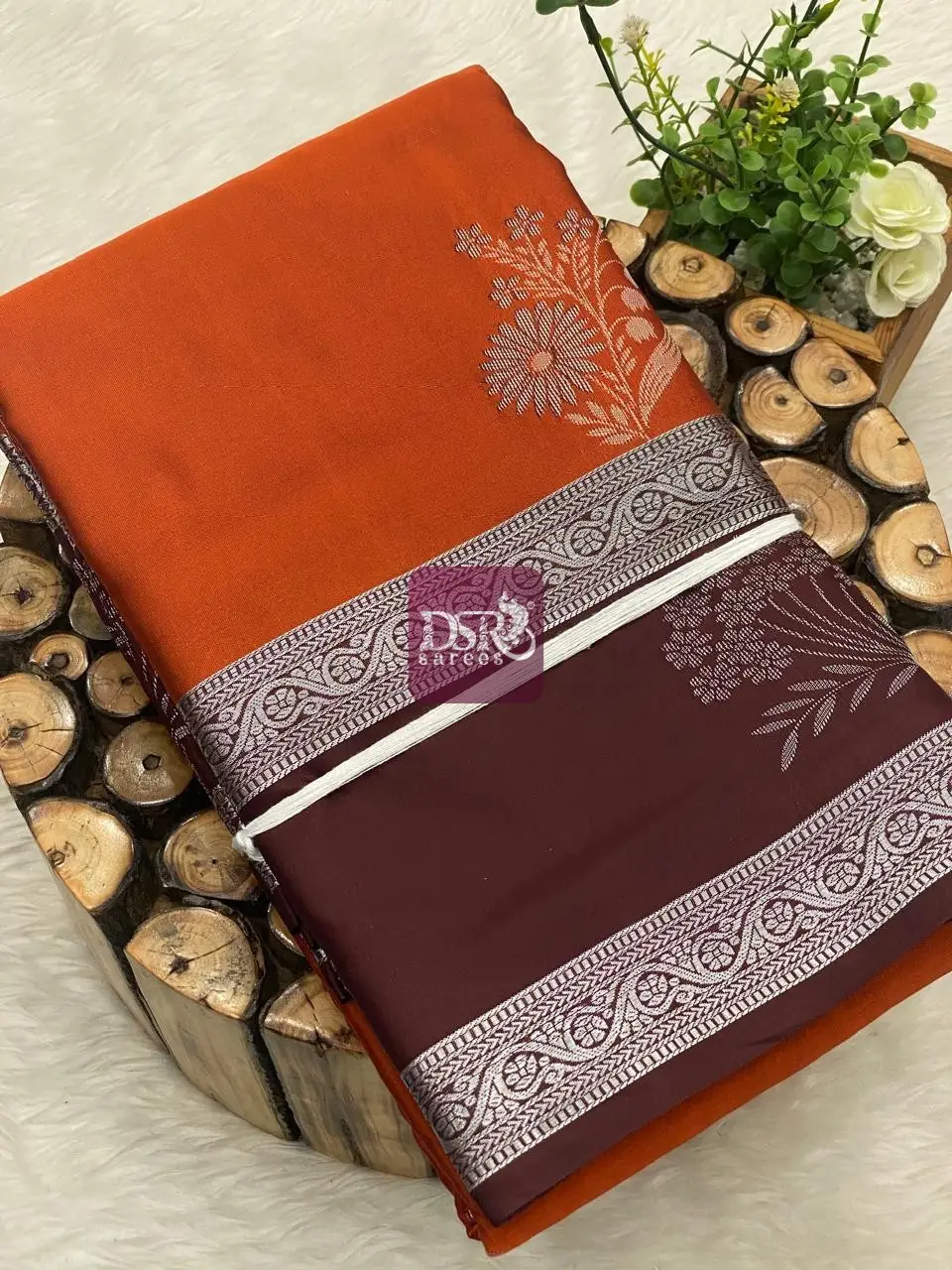 Rust Orange Bridal Sarees
