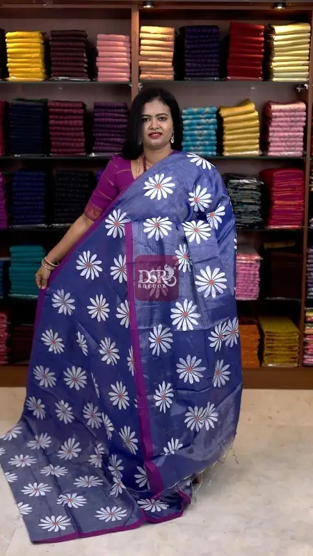 Hand Painted Kadhi Tissue Sarees